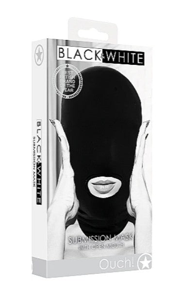SUBMISSION MASK OPEN MOUTH -B&W - OUCH!