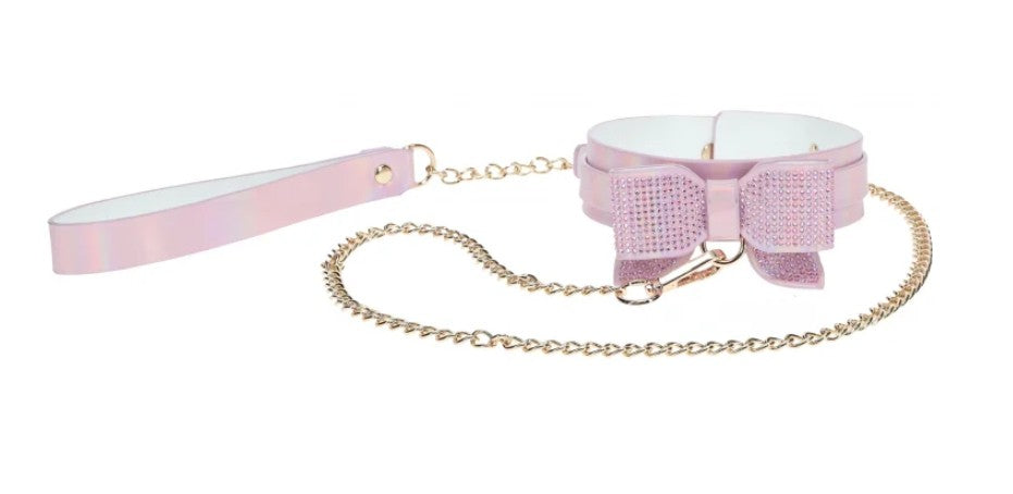 OUCH! - PARIS COLLECTION - COLLAR WITH LEASH - ROSE