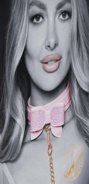 OUCH! - PARIS COLLECTION - COLLAR WITH LEASH - ROSE