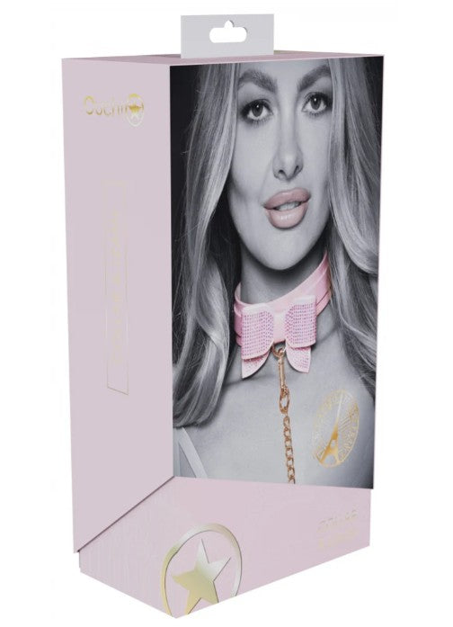 OUCH! - PARIS COLLECTION - COLLAR WITH LEASH - ROSE