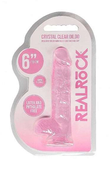 REALROCK - 6'' REALISTIC DILDO WITH BALLS - ROSE