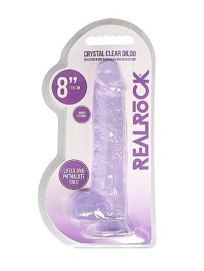 REALROCK - 8'' REALISTIC DILDO WITH BALLS - MAUVE