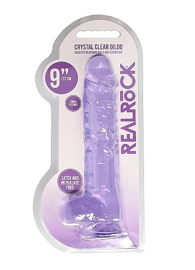 REALROCK - 9'' REALISTIC DILDO WITH BALLS - MAUVE