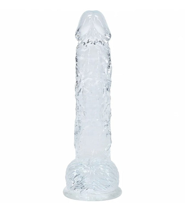 REALROCK REALISTIC DILDO WITH BALLS 5" TRANSPARENT