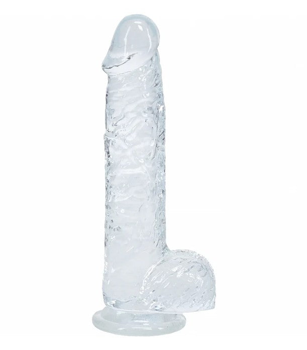 REALROCK REALISTIC DILDO WITH BALLS 5" TRANSPARENT