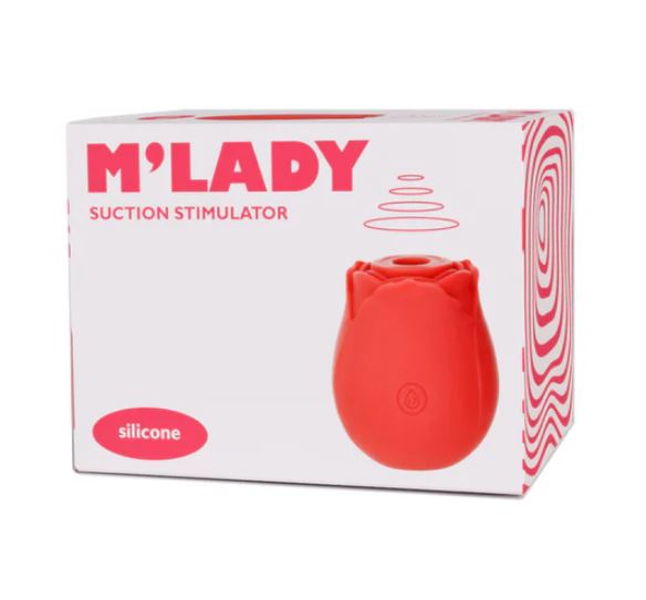 M' LADY - ROSE CLITORAL SUCTION STIMULATOR - RED