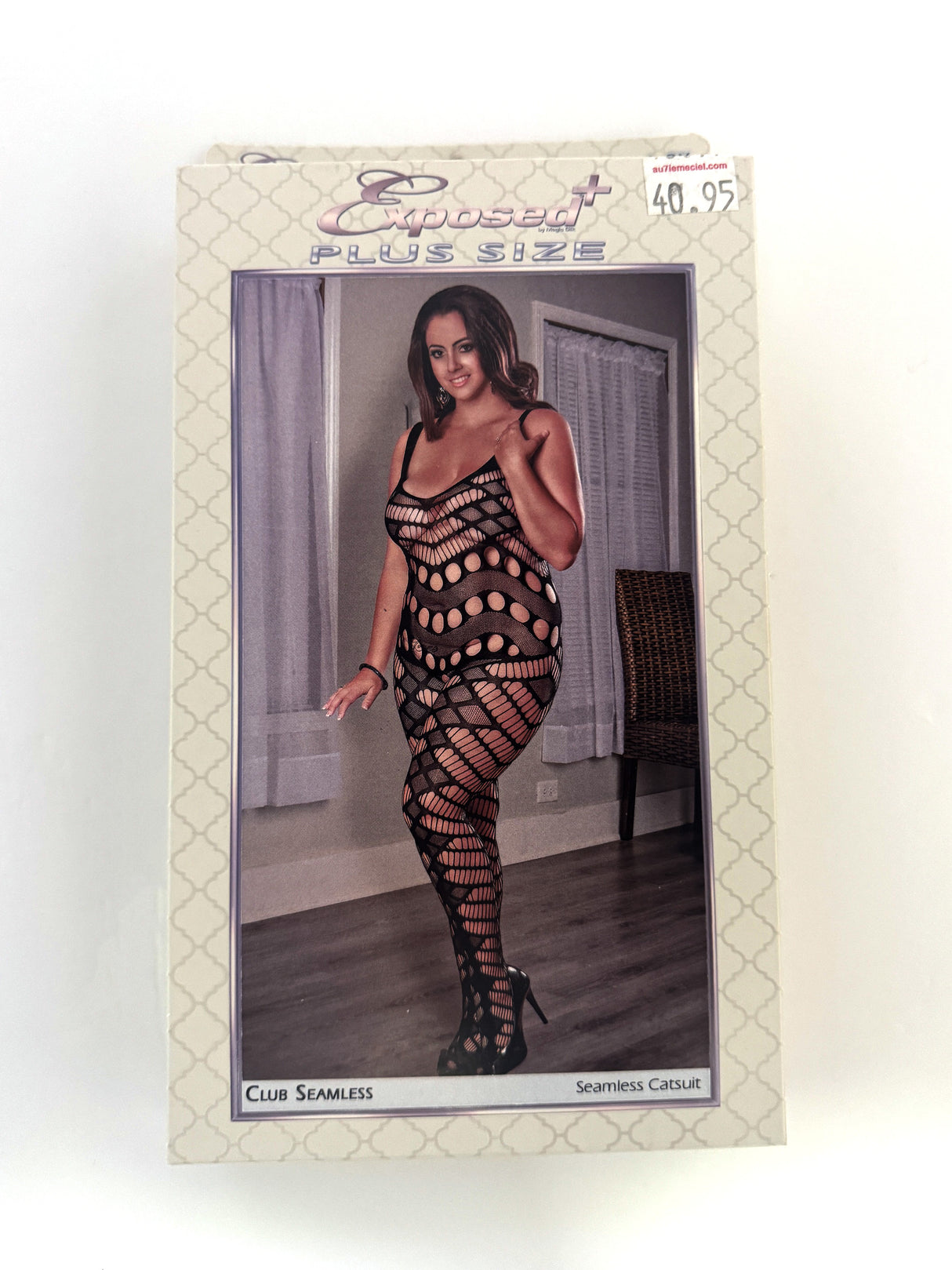 S819BLK2XL- CROTCHLESS BODYSTOCKING - EXPOSED