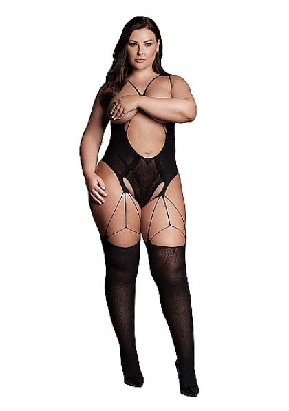 ELARA VII - BODYSTOCKING WITH OPEN CUPS - PLUS SIZE - LE DÉSIR
