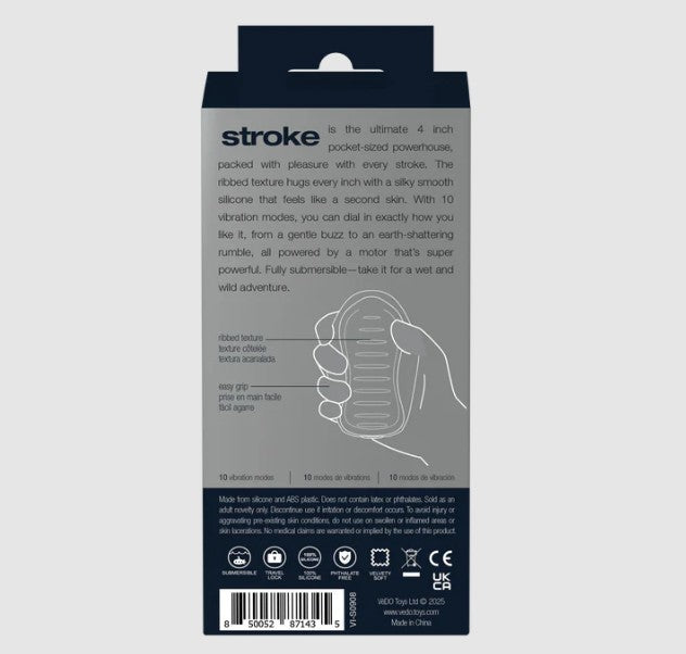 STROKE RECHARGABLE VIBRATING STROKER - BLACK - VÉDO
