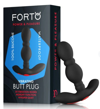 VIBRATING BUTT PLUG - BLACK - FORTO