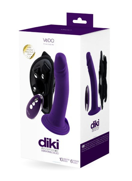 DIKI-MAUVE- RECHARGEABLE VIBRANT+DILDO+HARNAIS