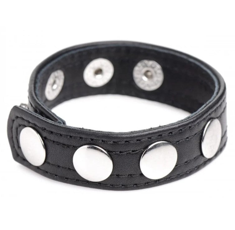 LEATHER SPEED SNAP COCK RING
