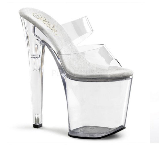 8 POUCES MULE SANDALE TRANSPARENTE - PLEASER