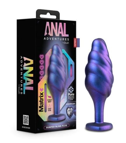 ANAL ADVENTURE - MATRIX BUMPED BLING PLUG SAPPHIRE