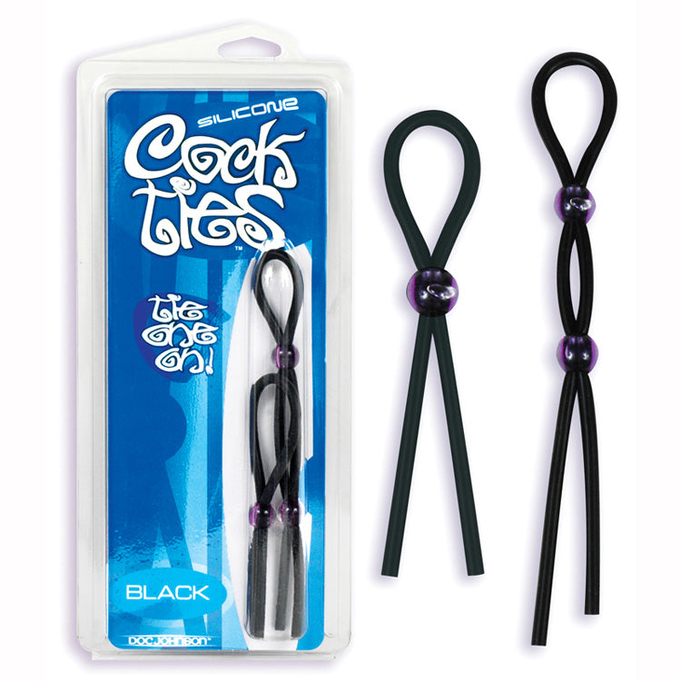 SILICONE COCK TIES NOIR
