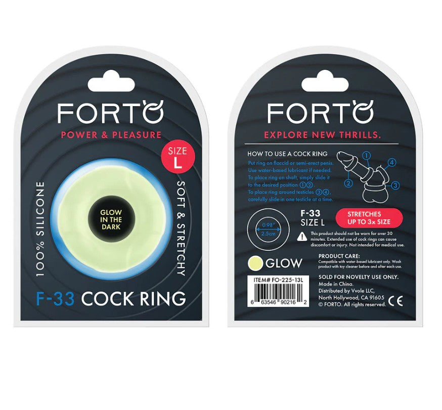 F-33 : 25MM 100% LIQUID SILICONE C-RING LARGE - GLOW GREEN