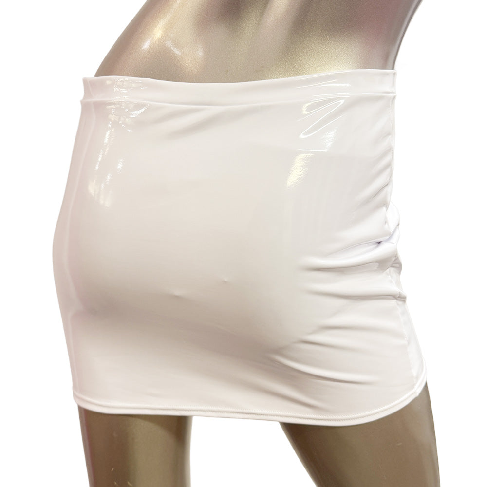 LA PVC - JUPE LONGUE AVEC ZIPPER BLANC
