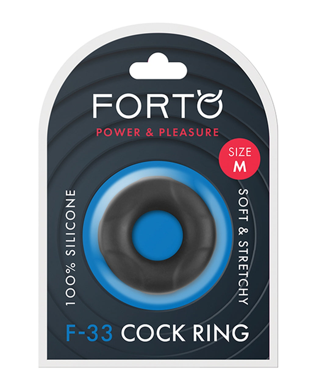 F-33 - 21MM LIQUID SILICONE C RING - MEDIUM - BLACK - FORTO