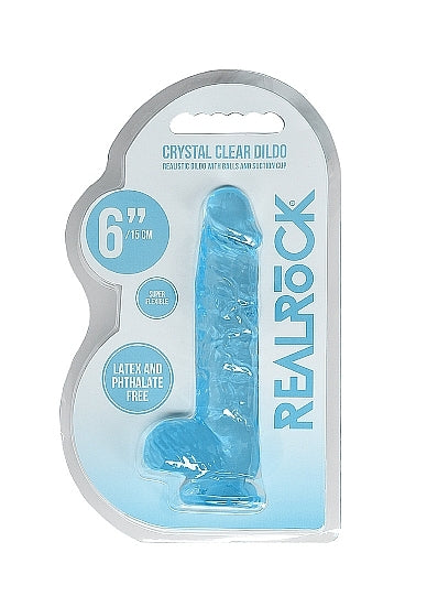 REALROCK - 6'' REALISTIC DILDO WITH BALLS - BLEU