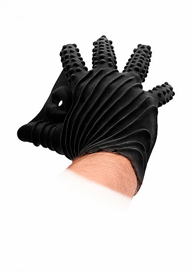MASTURBATION GLOVE- BLACK- SHOTS