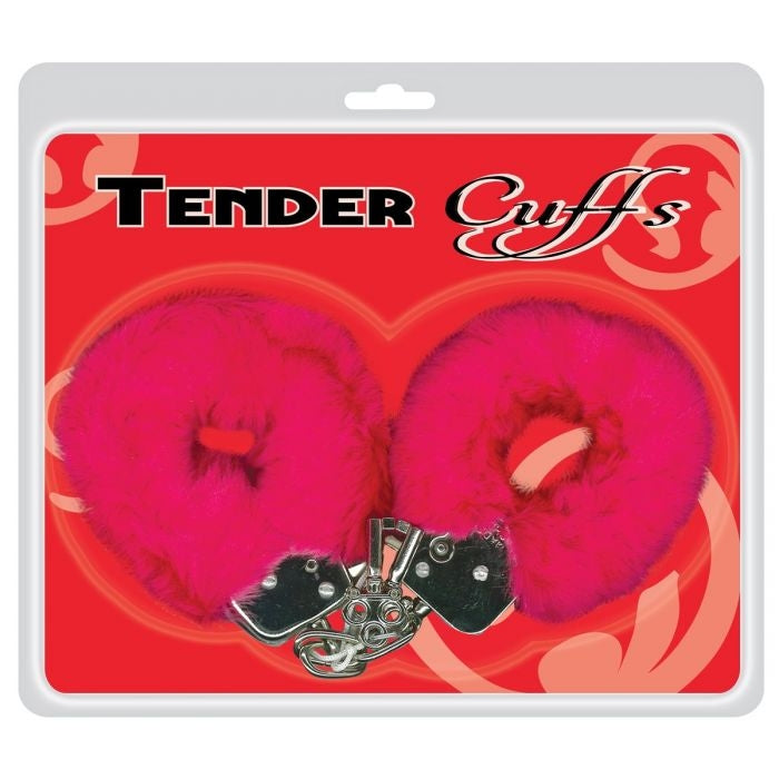 TENDER CUFFS - MENOTTE EN FOURRURE - ROUGE