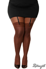 BAS 3/4 TRANSPARENT AVEC COUTURE ET BANDE OPAQUE - QUEEN - DREAMGIRL