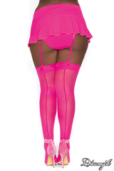 BAS 3/4 TRANSPARENT AVEC COUTURE ET BANDE OPAQUE - QUEEN - DREAMGIRL