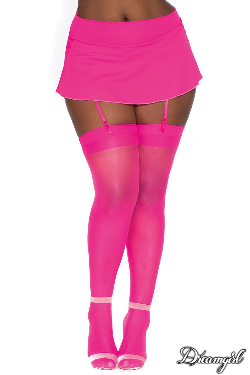 BAS 3/4 TRANSPARENT AVEC COUTURE ET BANDE OPAQUE - QUEEN - DREAMGIRL