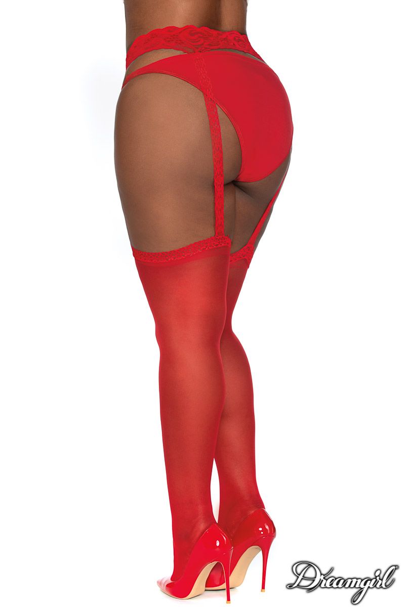 BAS-COLLANT 3/4 PORTE JARRETELLE TRANSPARENT - QUEEN - DREAMGIRL