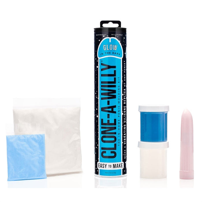 CLONE-A-WILLY BLUE GLOW IN THE DARK - SILICON