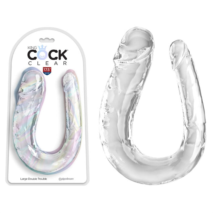 KING COCK - CLEAR LARGE DOUBLE TROUBLE