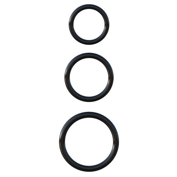 C-RINGZ SILICONE 3-RING STAMINA SET NOIR
