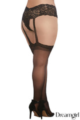 SHORT EN DENTELLE AVEC BAS SEMI-TRANSPARENTS - QUEEN - DREAMGIRL