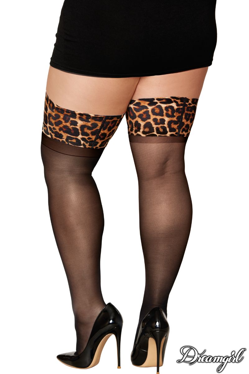 BAS THIGH HI BANDE LÉOPARD QUEEN