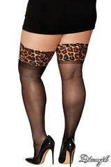 BAS THIGH HI BANDE LÉOPARD QUEEN