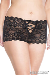 BOYSHORT FOURCHE OUVERTE EN DENTELLE - MUSIC LEGS