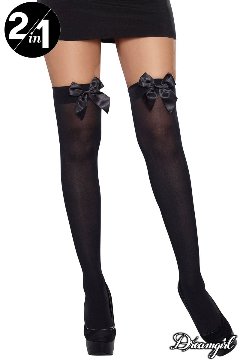 BAS AUX GENOUX BOUCLES - NOIR- DREAMGIRL