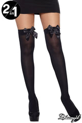 BAS AUX GENOUX BOUCLES - NOIR- DREAMGIRL