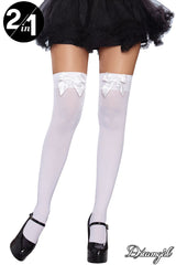BAS AUX GENOUX BOUCLES - BLANC- DREAMGIRL