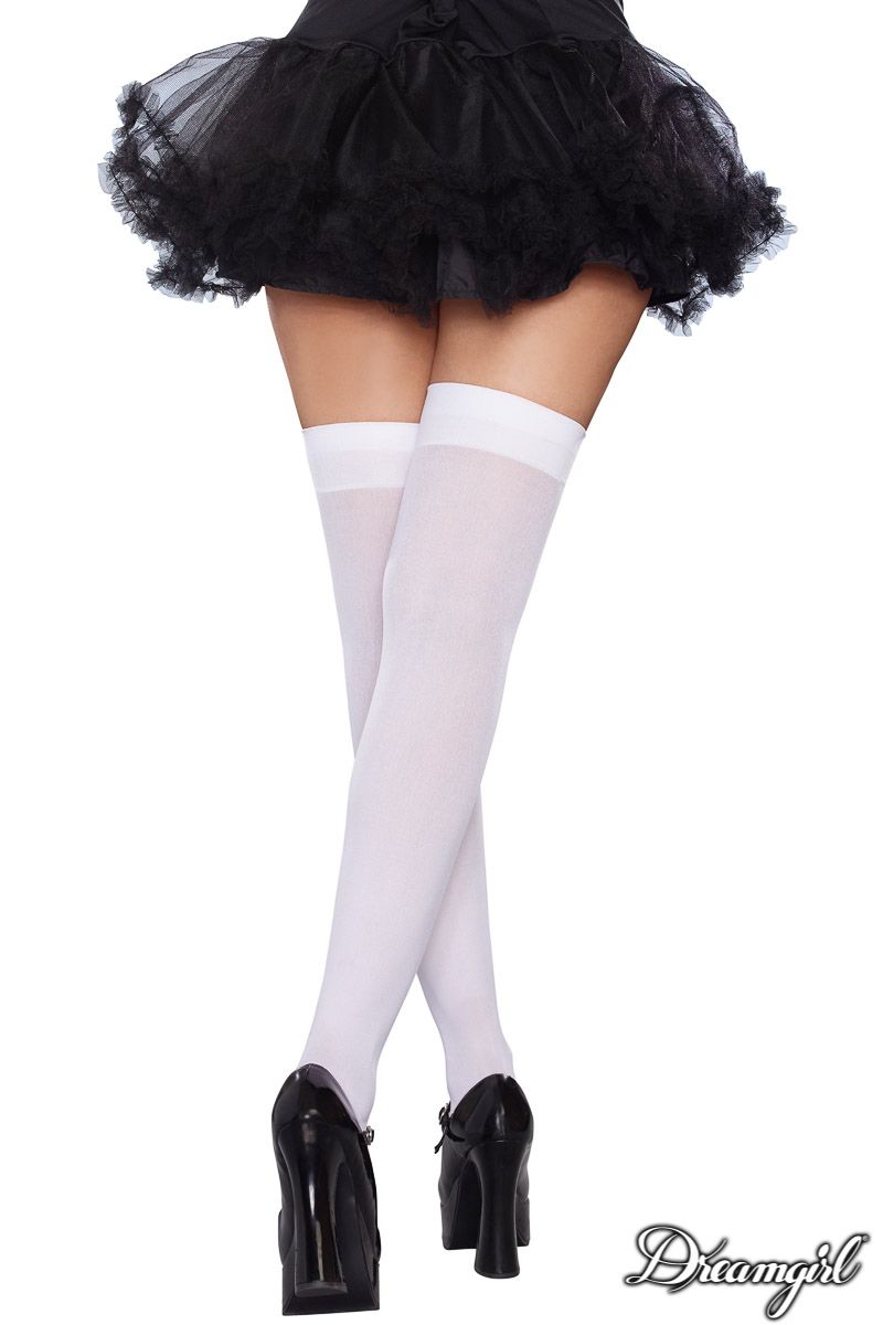 BAS AUX GENOUX BOUCLES - BLANC- DREAMGIRL