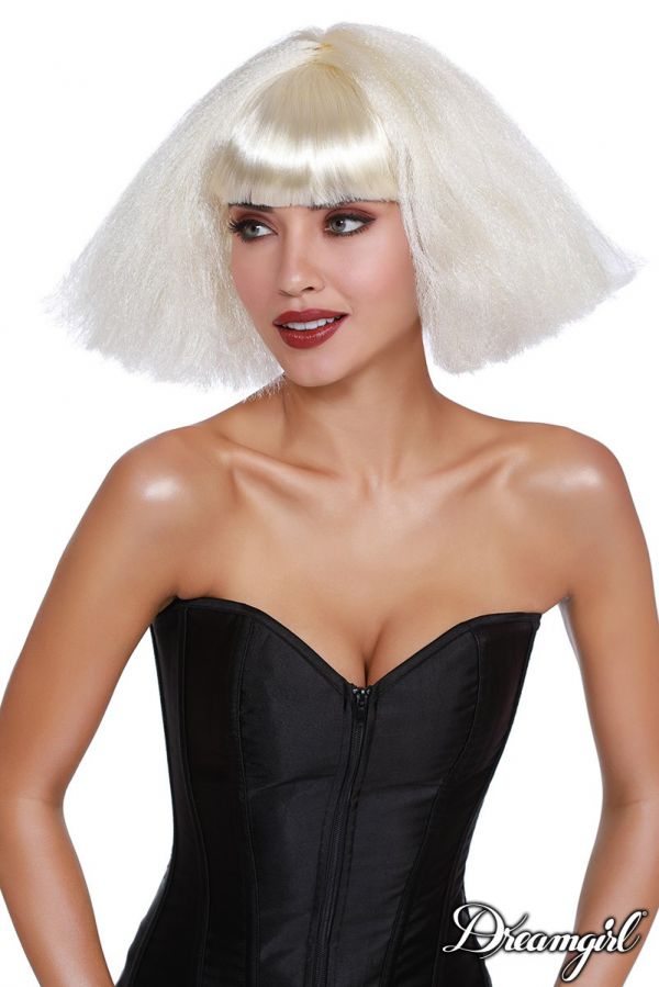 CRIMPED WEDGE BOB WIG BLOND PLATINE - DREAMGIRL