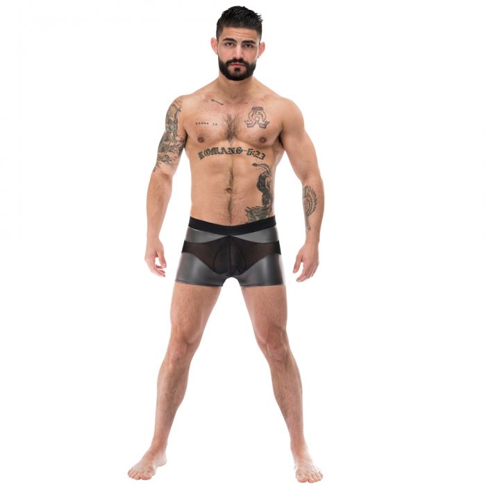 IRON CLAD- GRIS/NOIR- SHORT -MALE POWER