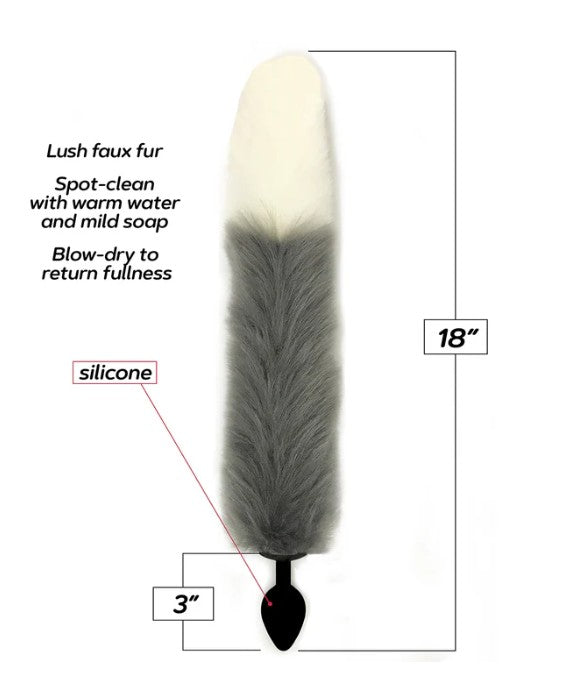 FOXY TAIL - SILICONE BUTT PLUG - GRIS