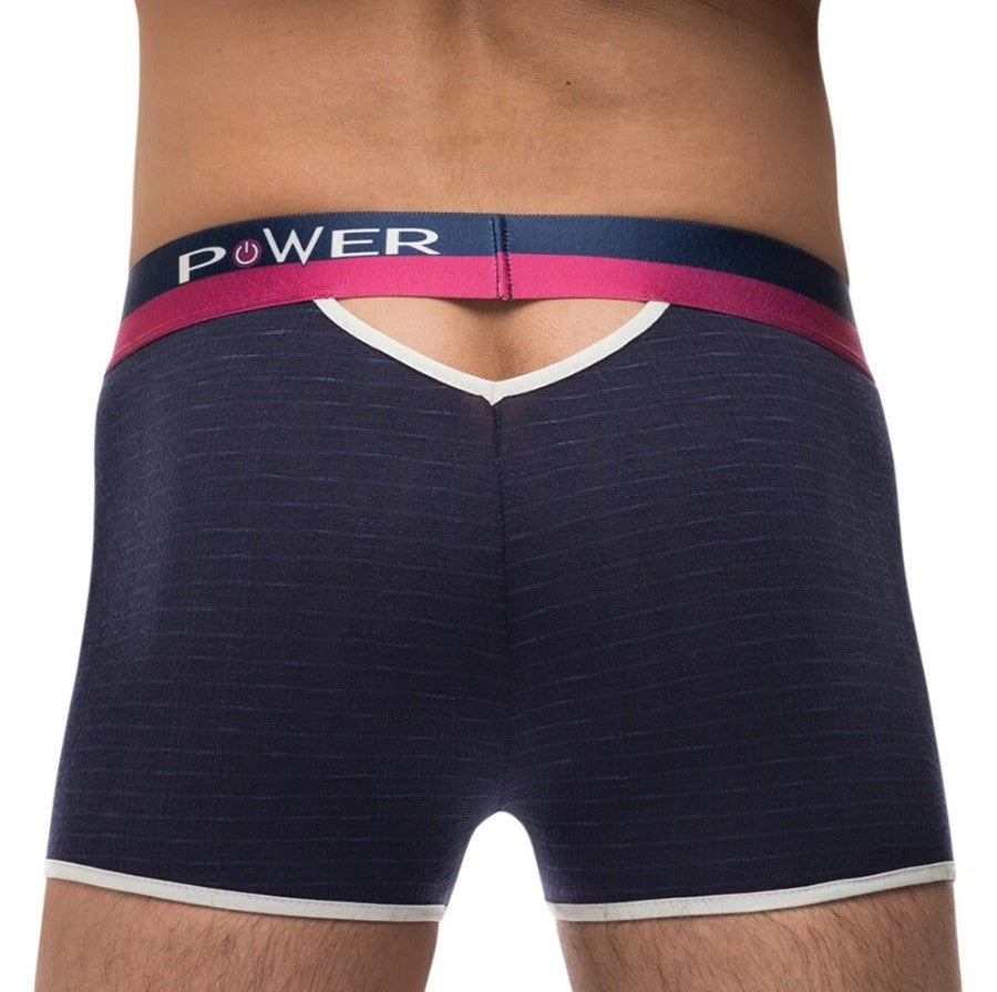 CUTOUT SHORT BLUE FRENCH TERRY - MALE POWER