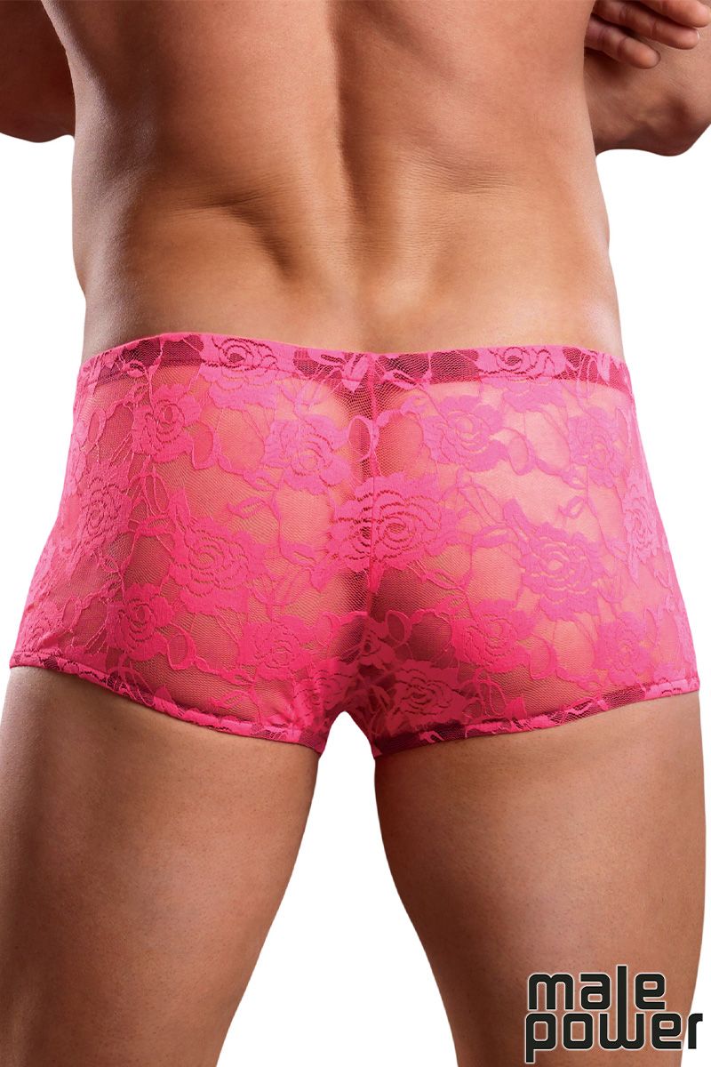 NEON LACE /ROSE /MINI SHORT-MALE POWER