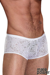 STRETCH LACE BLANC-MINI SHORT- MALE POWER