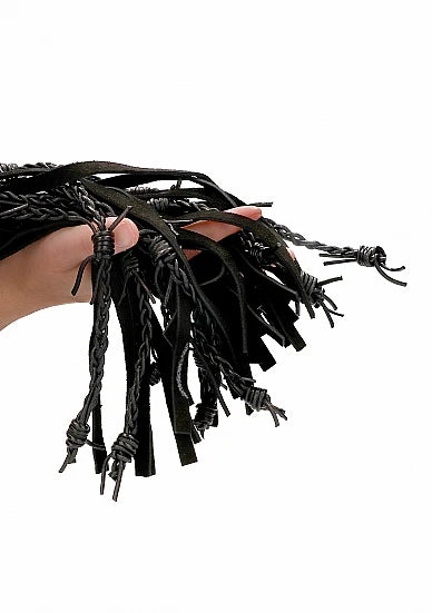 PAIN - LEATHER SUEDE BARBED WIRED FLOGGER