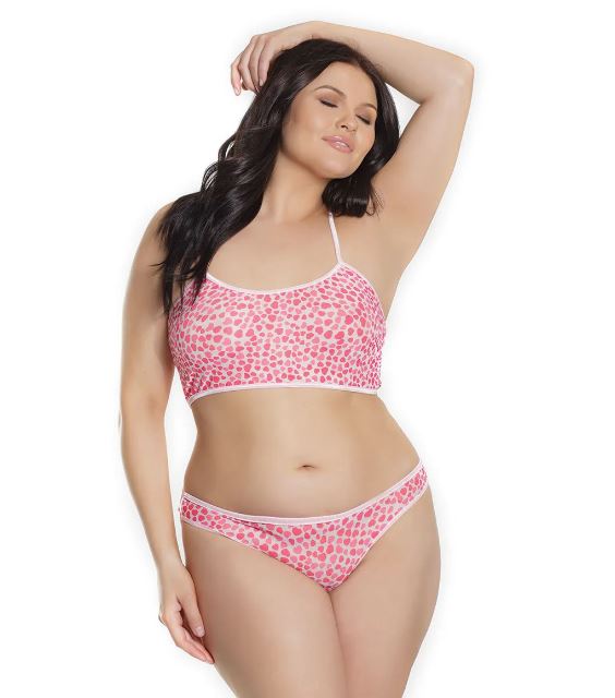 MESH BRALETTE AND PANTY QUEEN - COQUETTE