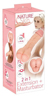 NATURE SKIN 2IN1 EXTENTION + MASTURBATOR ASS