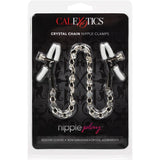 SILVER - NIPPLE PLAY - CRYSTAL CHAIN CLAMPS - CALEXOTICS